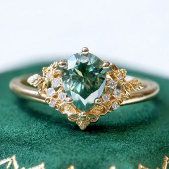 The secret garden green moissanite ring Jasmine