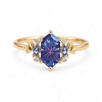 Secret Garden Ring in Hexagon Fantasy Cut Alexandrite - Jasmine