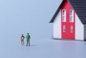 A model home with human figurines