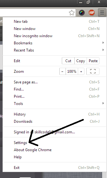 Chrome Select Settings