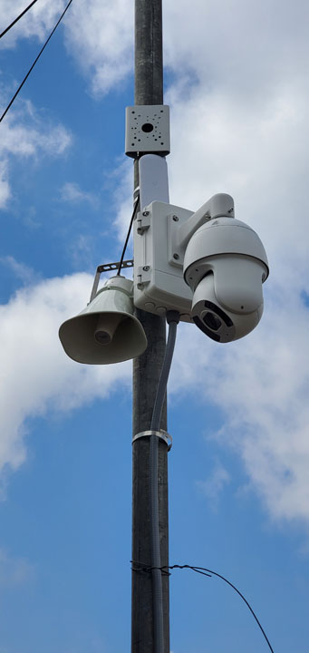 AMT Systems advanced alarm system mounted on post