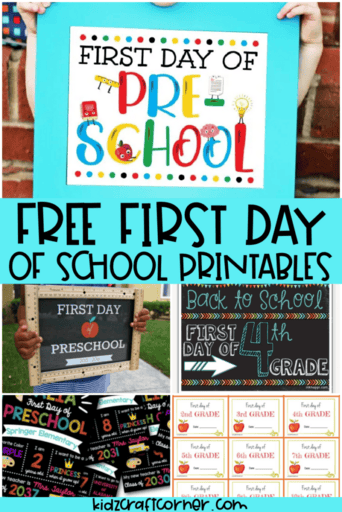 first day of school printables collage