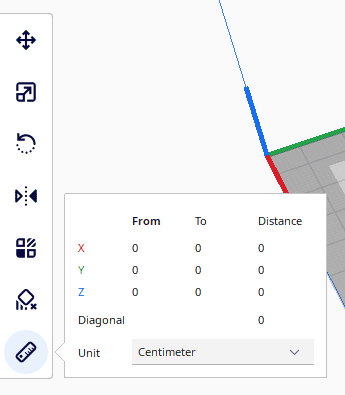 cura measure tool installed and active
