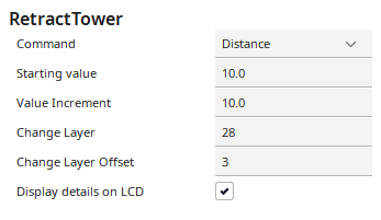 retract tower options cura