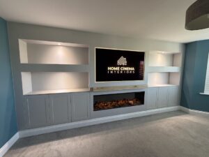 Media Wall Bespoke Home Renovation Storage Solutions Smart Lighting Oak Mantel Electric Fire