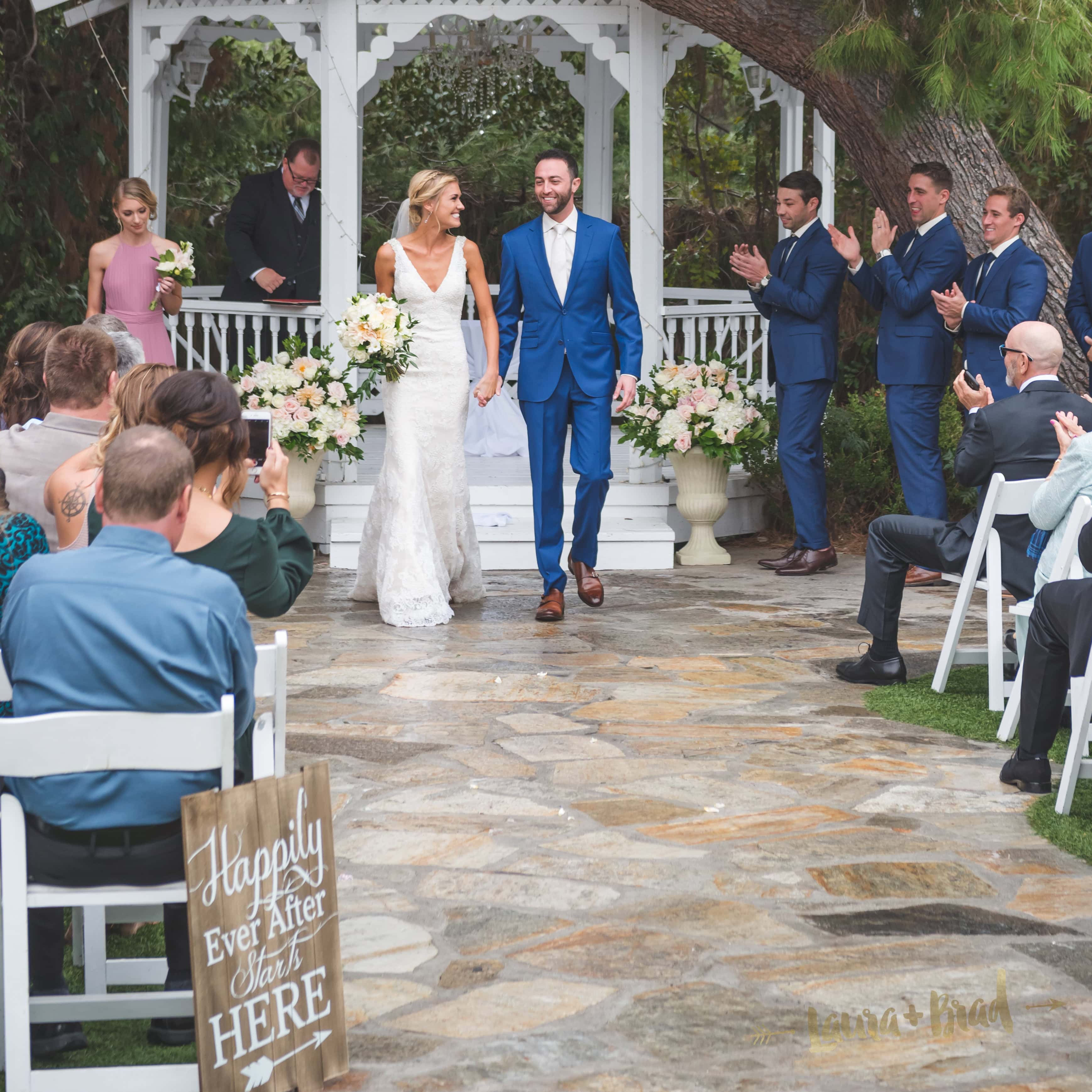 Orange County Wedding Photographers Ca. Just married photos as newlyweds leave the alter Orange County wedding photographer in San Diego