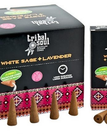 Encens Tribal Soul Lavande et Sauge Blanche 10 cônes backflow