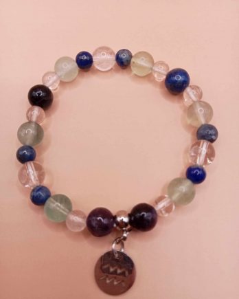Bracelet astrologique du Verseau en pierres naturelles