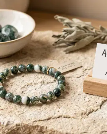 Bracelet Agate Arbre 8mm – Pierre d’ancrage naturelle venue d’Afrique du Sud