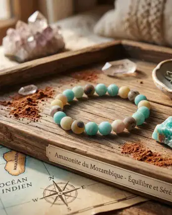 Bracelet Amazonite 8mm du Mozambique : harmonie, élégance et énergie naturelle