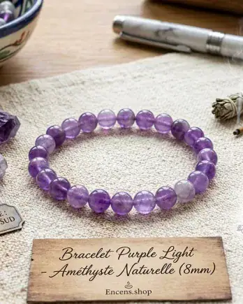 Bracelet Améthyste 8mm Purple Light : élégance et énergie naturelle
