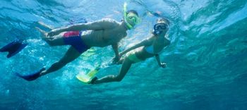 couple snorkeling in the ocean