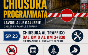 chiusura gallerie porte valchisone sp 23