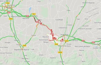 Camion citerne en feu entre Capvern et Tournay, l'A64 bloquée
