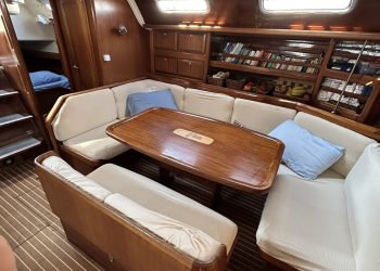 Aft view of our settee area on Chronos