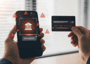 Person holding a smartphone showing a suspicious online marketplace payment screen in Nepal