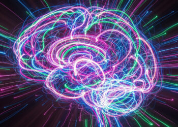 Colorful neon brain illustration representing neural activity and cognitive processes.