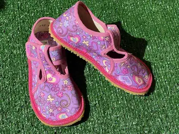 Papucei barefoot de interior, material textil