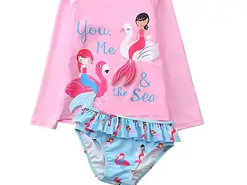 Costumul de baie cu protectie solara: evaluat UPF 50+, blocheaza mai mult de 98% din radiatiile UV daunatoare ale soarelui, va poate proteja mai bine pielea. Material: Tesaturi: 84% nailon + 16% spandex; Captuseala: 98% poliester + 2% spandex. Marimi de la 70 cm la 110 cm (aprox maxim 4 ani )