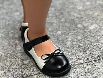 Pantofiori scoala cu captuseala din piele naturala