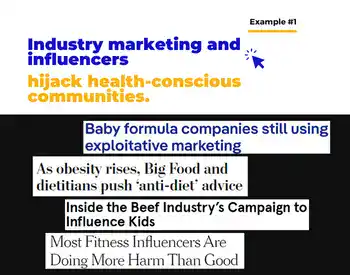 Information ecosystem disrupts health, Ex #1: social and influencer marketing is hijacking health conversations