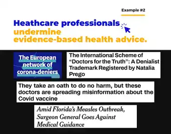 Information ecosystem disrupts health, Ex #2: health care professionals undermining evidence-based health advice