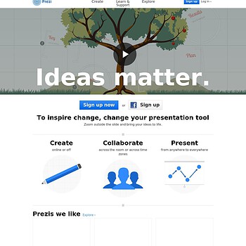 Prezi Homepage