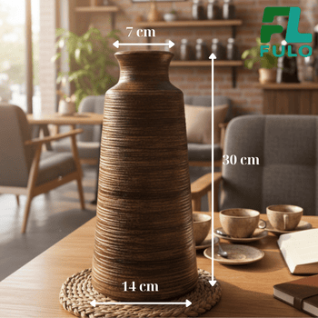 Bình cắm hoa men mộc gốm sứ Fulo
