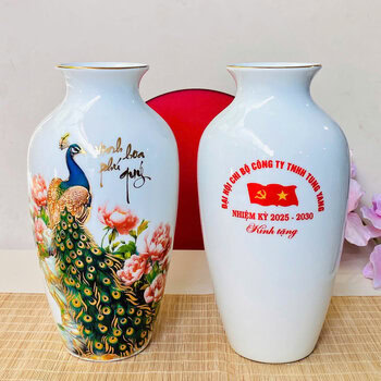 Bình Hoa Qùa Tặng In logo- Gốm Sứ Fulo