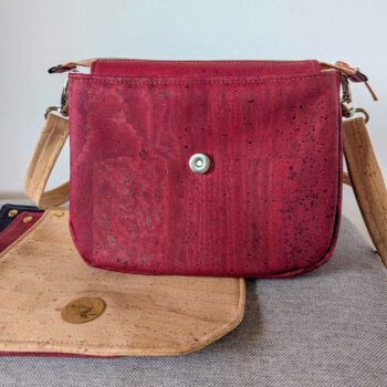 sac bandouliere rouge liege rabat interchangeable