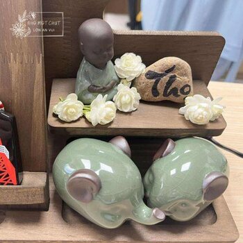 Tượng gốm decor bàn làm việc phong cách sống chậm và nhẹ nhàng