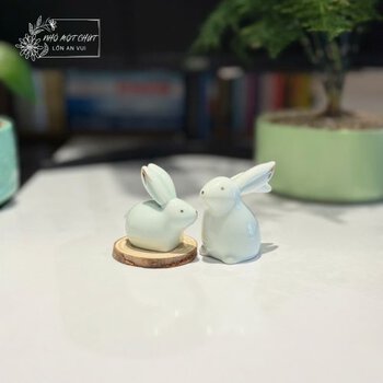 tượng thỏ gốm mini trang trí góc làm việc nghệ thuật Tượng thỏ gốm mini trang trí góc làm việc nghệ thuật và nhẹ nhàng