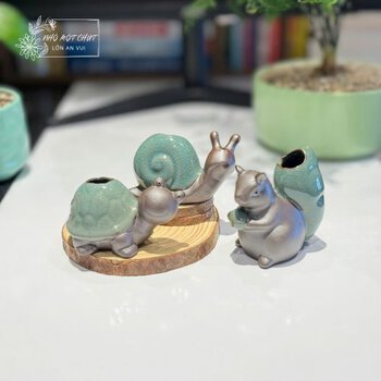 tượng gốm mini trang trí bàn làm việc phong cách sống chậm Tượng gốm mini trang trí bàn làm việc phong cách sống chậm của Nhỏ Một Chút