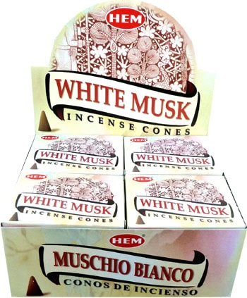 Encens Hem Musk Blanc 10 cônes