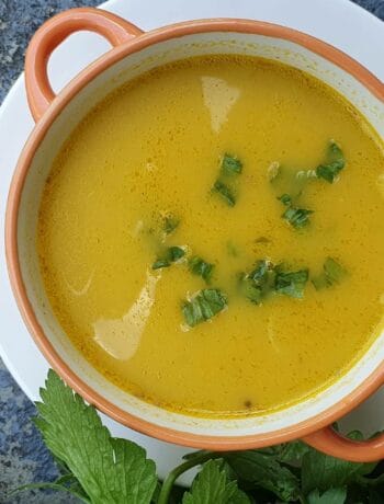 curried carrot soup, celery soup