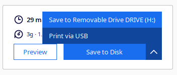cura print via usb dropdown