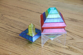 Photo of building blocks that could be "sold" in a pretend toy shop.