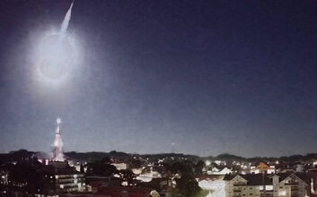 Meteoro visto em Canela - Créditos: Bitcom / climaaovivo.com.br
