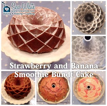 the how to photos of making the Strawberry and Banana Smoothie Bundt cake