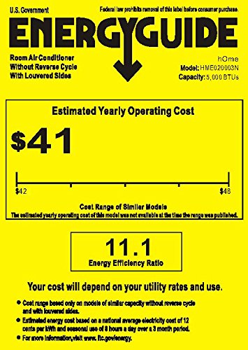 hOme 5,000 BTU Window Unit Energy Guide