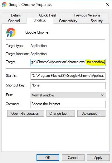 disable-sandbox-google-chrome