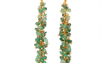 Emerald Column Earrings