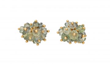 Pompom Green Sapphire Stud Earrings