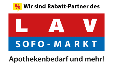 Werbeplakat für LAV SOFO-Markt mit Rabatt-Partner Hinweis.