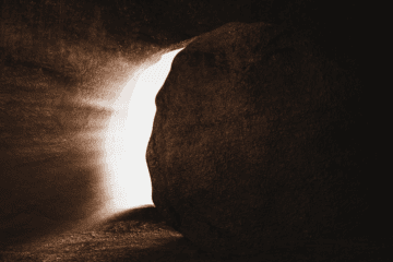 Light coming out of tomb.