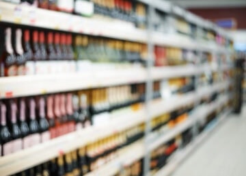 Liquor store spirits aisle
