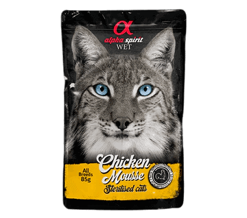 Alpha Spirit Mousse Pollo 85gr Para Gato Esterilizado
