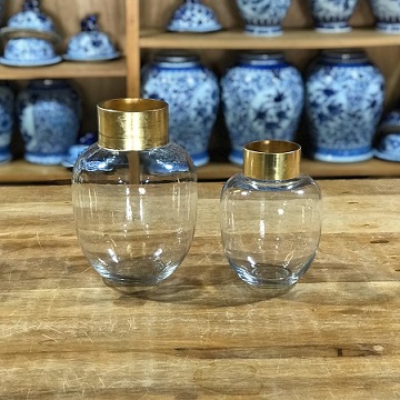 Vaso com borda ouro vidro