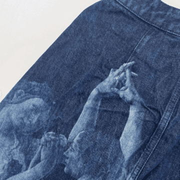 printed treated denim