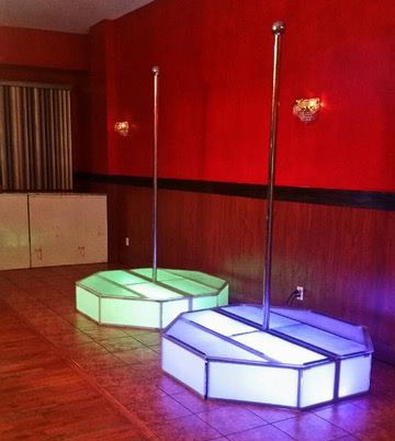 LED Stripper Pole rental for events in Los Angeles, Orange County, and nationwide